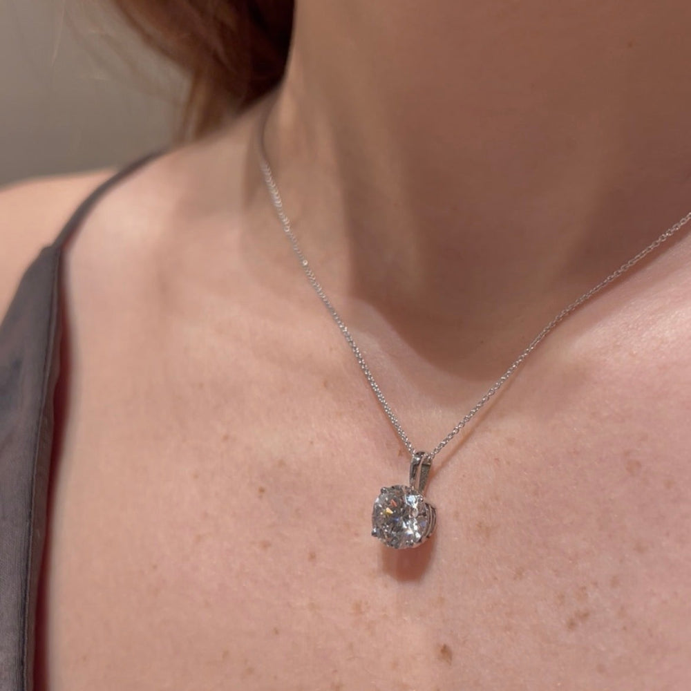 Lab Grown 3ct 14K White Gold Diamond Necklace