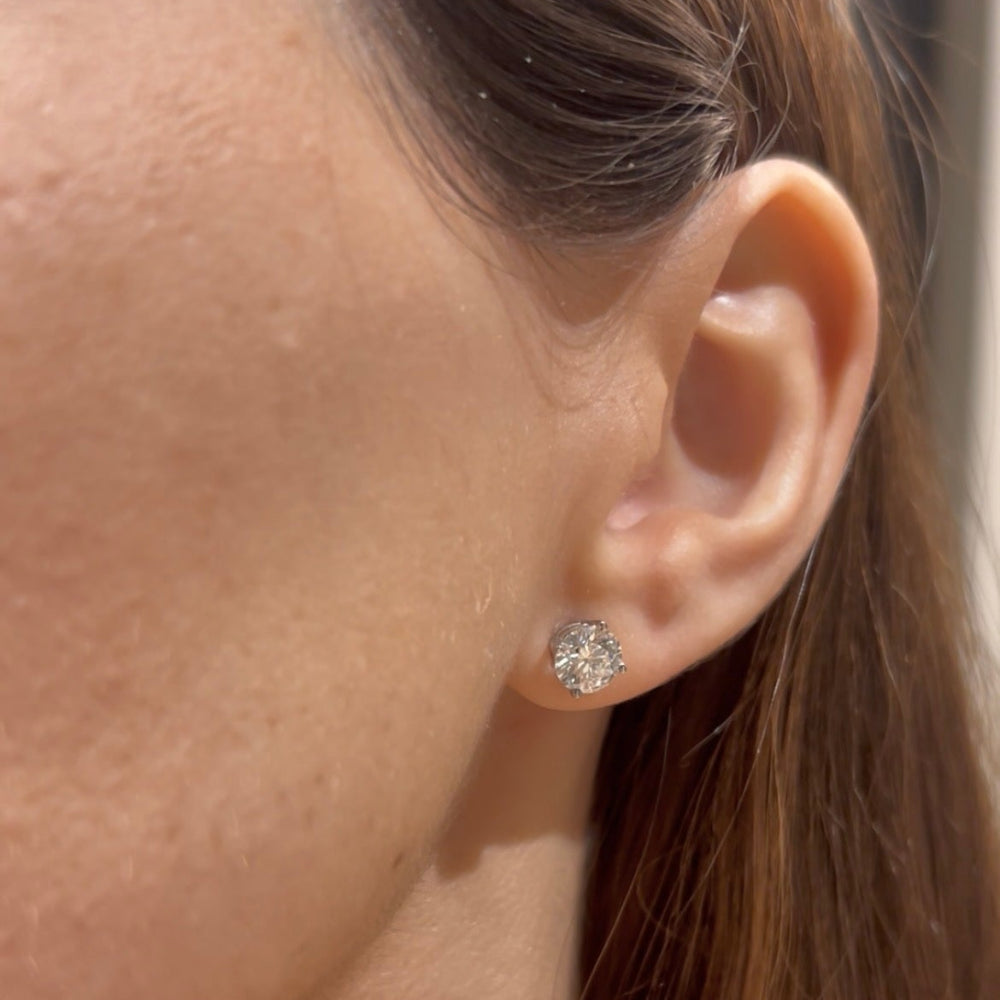 Lab Grown 2.02ct 14K White Gold Diamond Studs