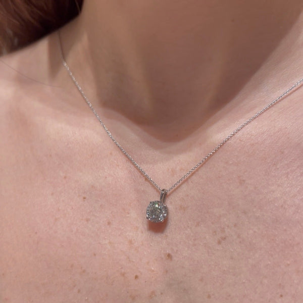Lab Grown 2ct 14K White Gold Diamond Necklace