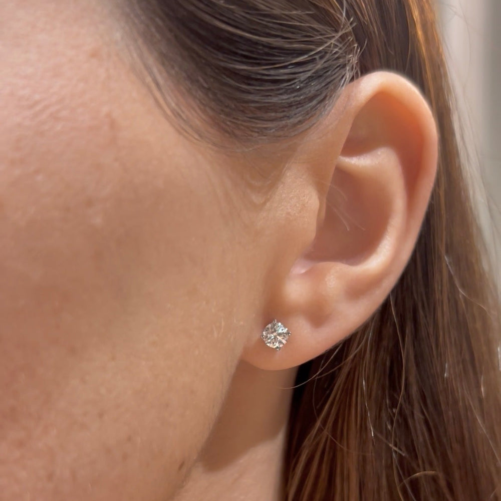 Lab Grown 0.75ct 14K White Gold Diamond Studs