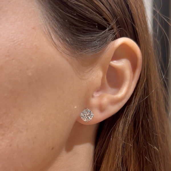 Lab Grown 3ct 14K White Gold Diamond Studs