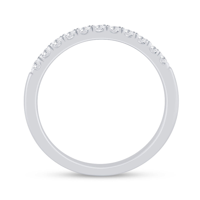 14k white gold band with diamonds