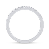 14k white gold band with diamonds