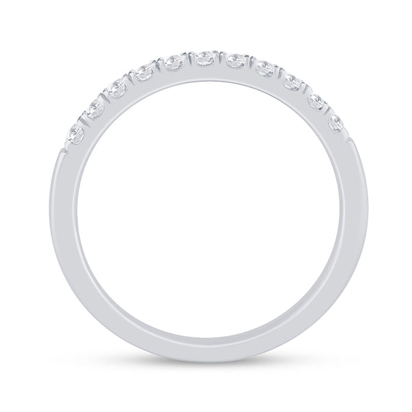 14k white gold band with diamonds