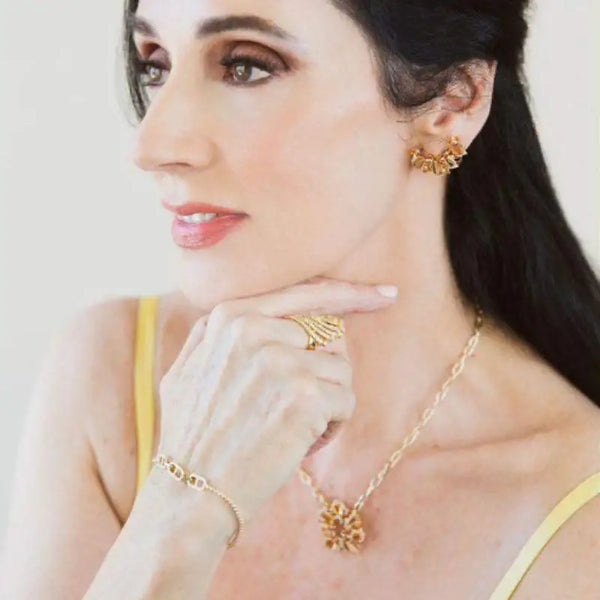 Set Citrine & Diamonds Necklace & Earrings