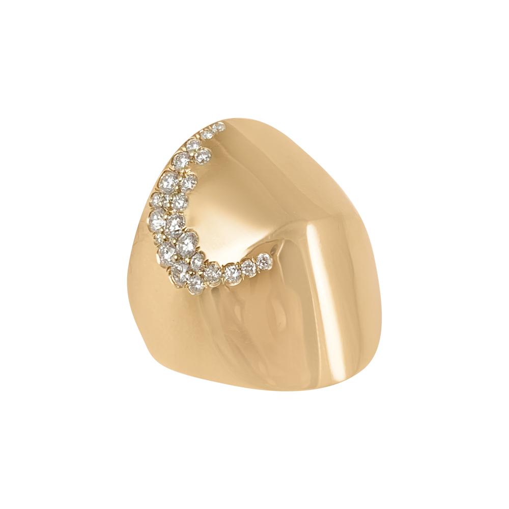  Bold Ring  Diamonds 14K Yellow Gold, elegant and modern for special moments.  22 Diamond: 0.59 ct 14K Yellow Gold weight: 10.12 grams