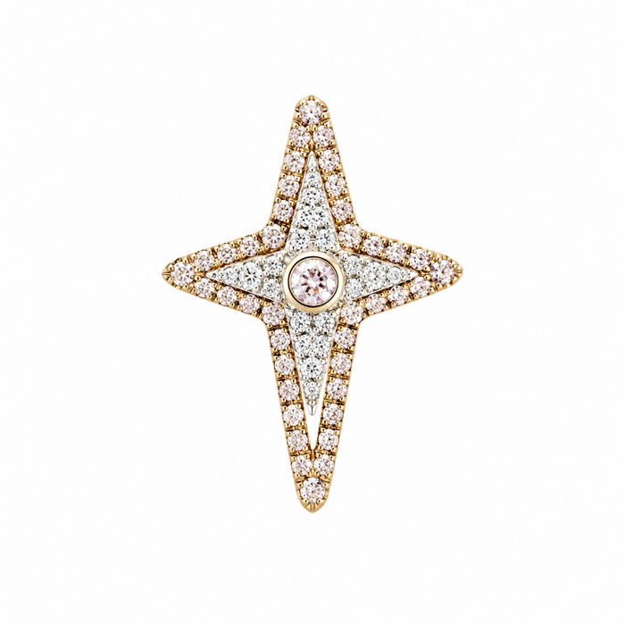 14K Rose & Yellow Gold with Diamonds Cross Pendant