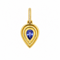 Blue Sapphire on 14K Yellow Gold Pendant