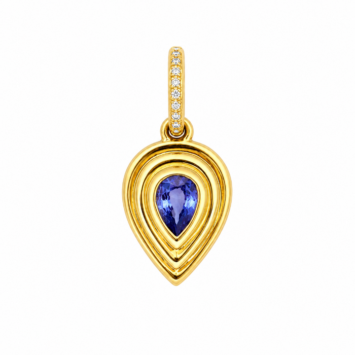 Blue Sapphire on 14K Yellow Gold Pendant