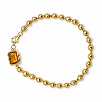 14K Yellow Gold Beads with Citrine Bracelet