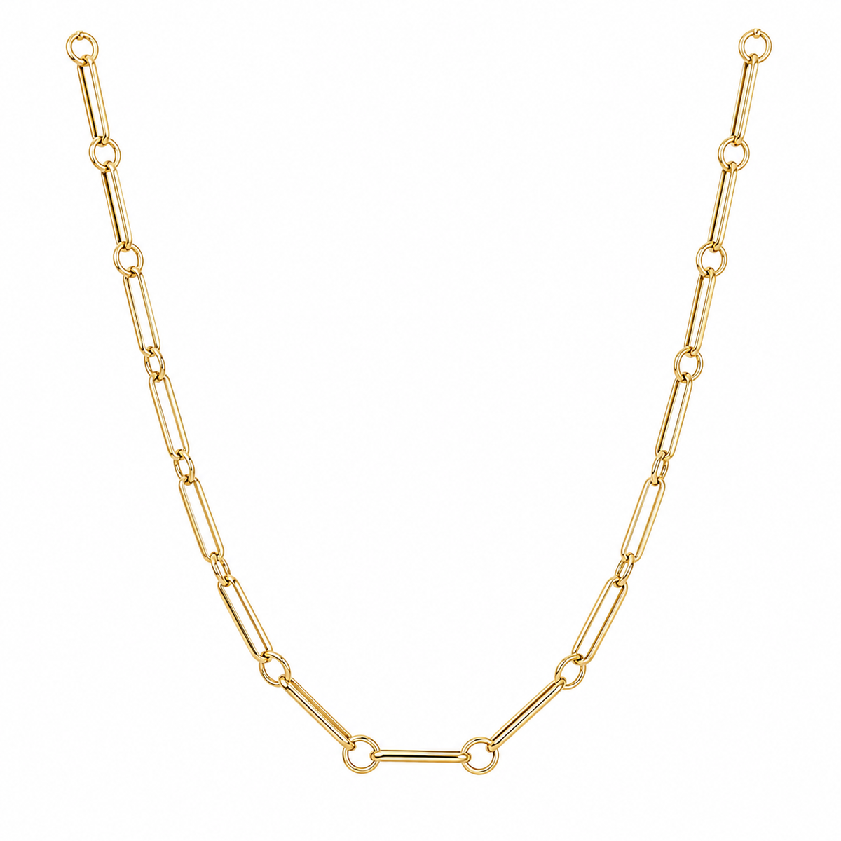 14K Yellow Gold Bar Links Necklaces