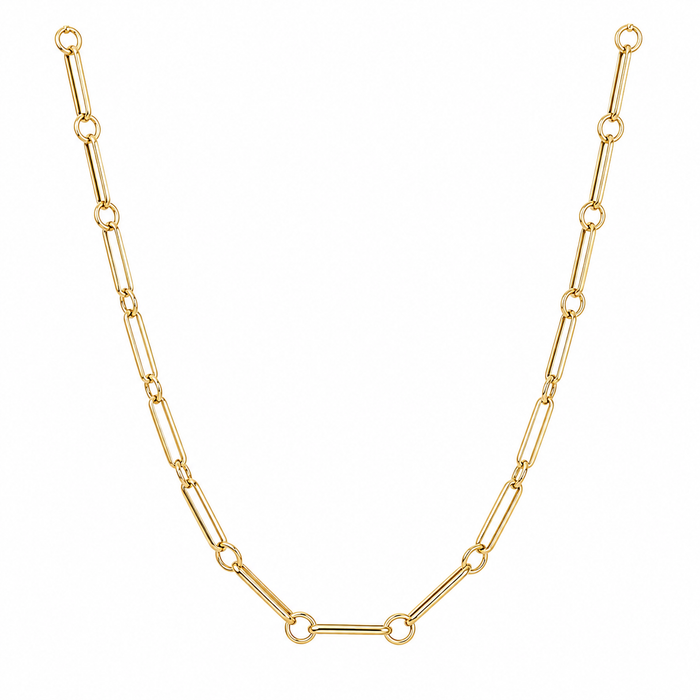 14K Yellow Gold Bar Links Necklaces