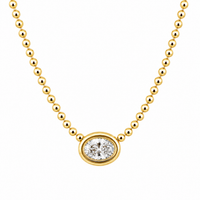 Oval Lab Grown Diamond on 14K Yellow Gold Necklace