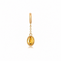 Citrine Oval Charm with 14K Yellow Gold