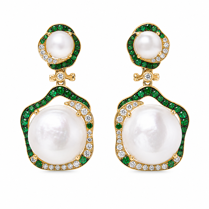 Aretes de madreperla con diamante