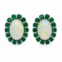Opal & Emerald Oval Earrings