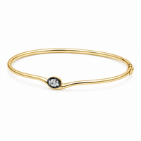 Georgian Style Diamond on 14K Yellow Gold Curved Bracelet