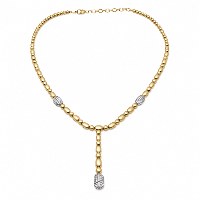 14K Yellow Gold & Diamonds Lariat Necklace