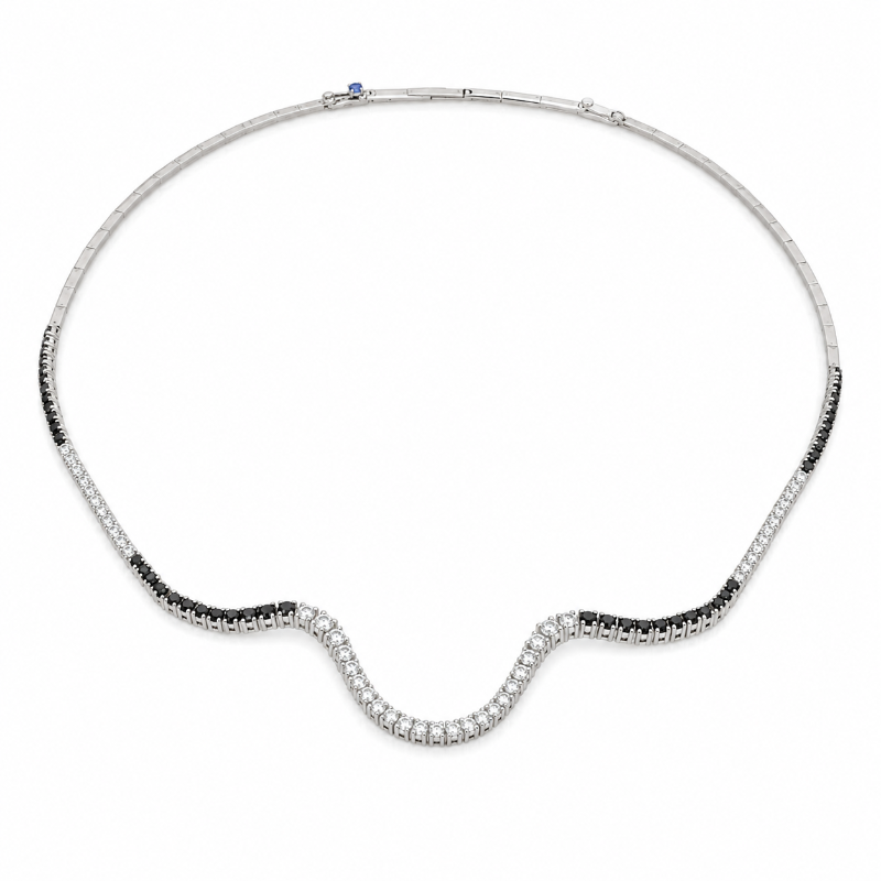 Diamonds & Black Diamonds on 14K White Gold Necklaces