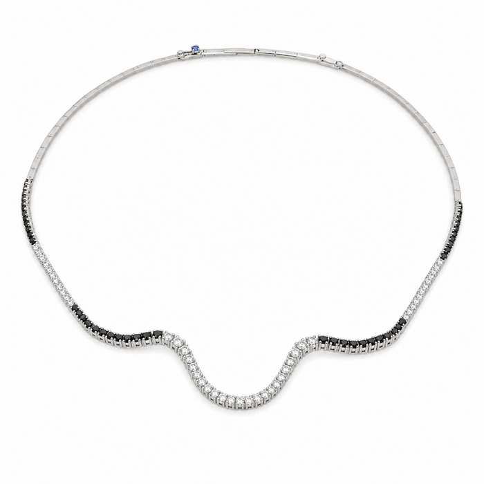 Diamonds & Black Diamonds on 14K White Gold Necklaces
