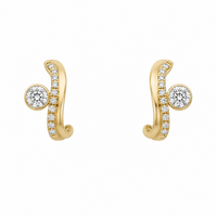 Yellow Gold with Diamond Earrings