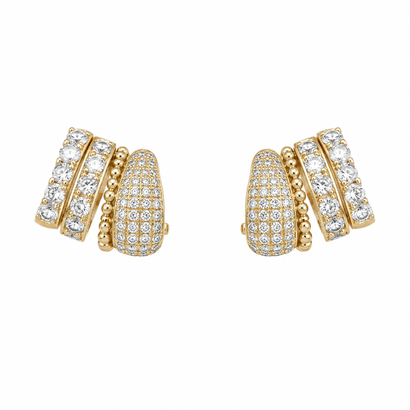 Yellow Gold with Diamond Earrings