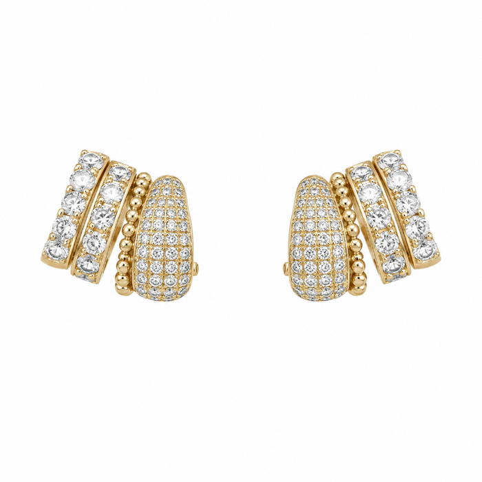 Yellow Gold with Diamond Earrings