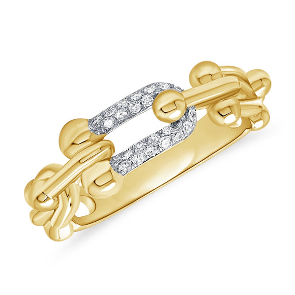 Diamond Hardware & Chain with 14K Yellow Gold Rings.  14K Yellow Gold weight: 4.500 grams 29 Diamond: 0.12 ct14K Yellow Gold: 4.57 g 22 SC: 0.15 ct 
