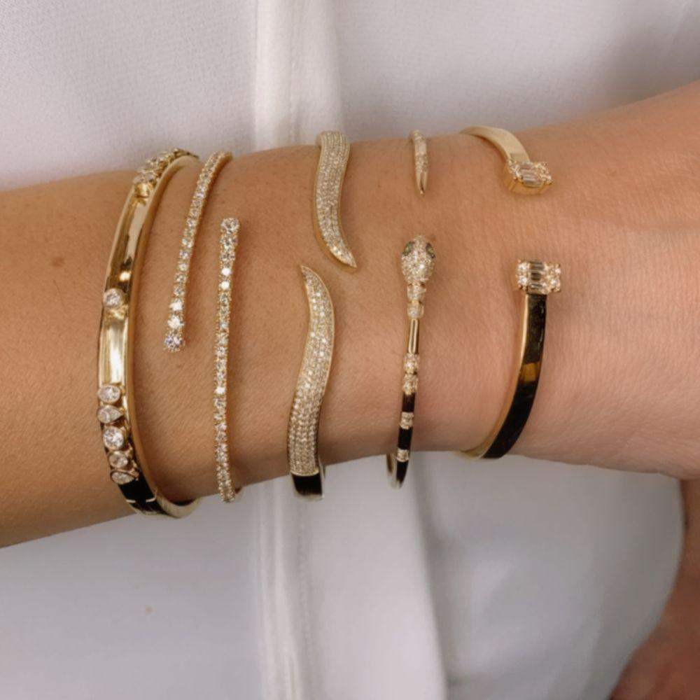 Diamond Wave Bangle Bracelets – Adriana Fine Jewelry
