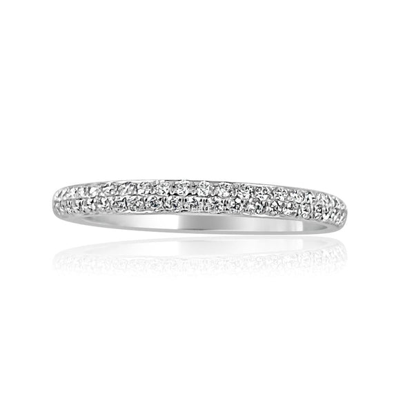 Diamond with 14K White Gold Rings  14K White Gold weight: 1.33 grams 44 Diamonds: 0.26 ct