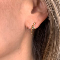 Diamond with Ruby Snake Stud Earrings