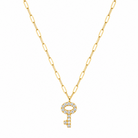 Collar de oro amarillode 18 quilate con llave de diamantes