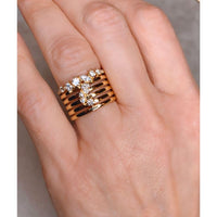 Diamonds & Spiral Gold Ring