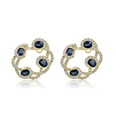 Snake Diamond Sapphire with 14K Yellow Gold Earrings. Jewelry store near me, pearls, rubi, sapphire, emerald, gold necklace womens, San Diego, New York, Misisipi, California, Florida, Georgia, Tijuana, Hermosillo, Monterey, Carolina del Sur, Connecticut, Texas, Maryland, Alabama, Carolina del Norte, Adriana Fine Jewelry Online Shop, Buy Earrings, Necklaces, Bracelets, Rings, gemstones, permanent jewelry in San Diego.