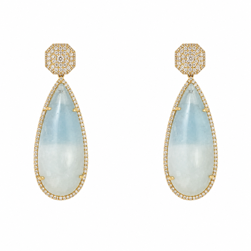 Aretes hoop multicolor con oro amarillo 