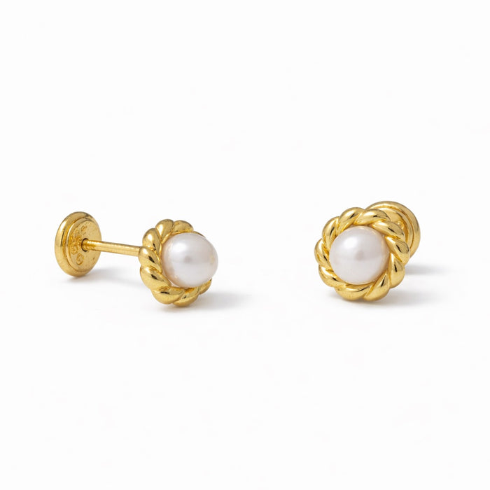 Aretes hoop multicolor con oro amarillo 