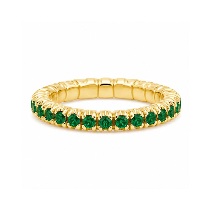 Emerald Band on 18K Yellow Gold Rings
