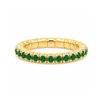 Emerald Band on 18K Yellow Gold Rings