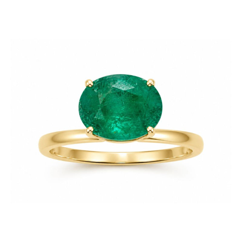 Emerald with Yellow Gold Ring