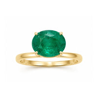 Emerald with Yellow Gold Ring