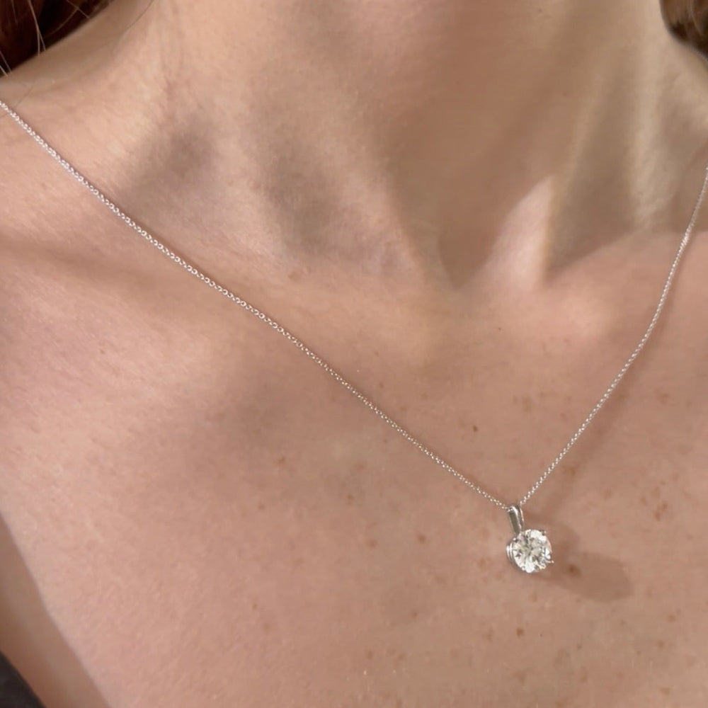 Lab Grown 1.5ct 14K White Gold Diamond Necklace