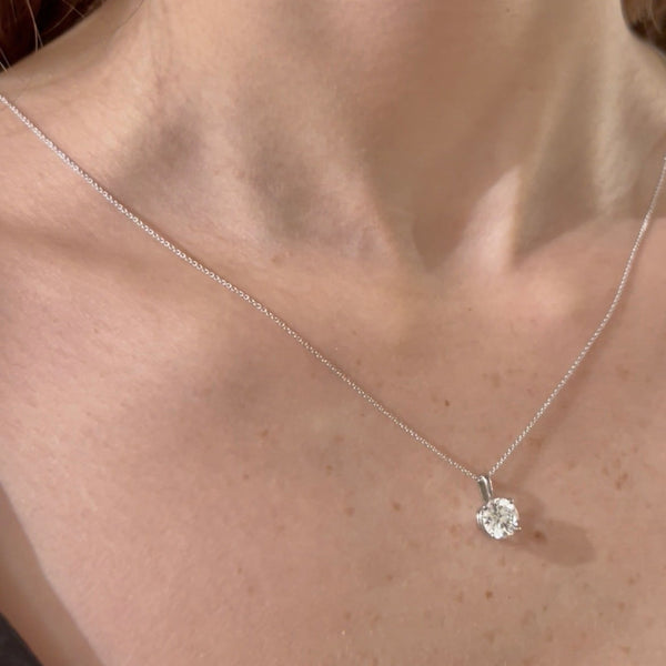 Lab Grown 1.5ct 14K White Gold Diamond Necklace