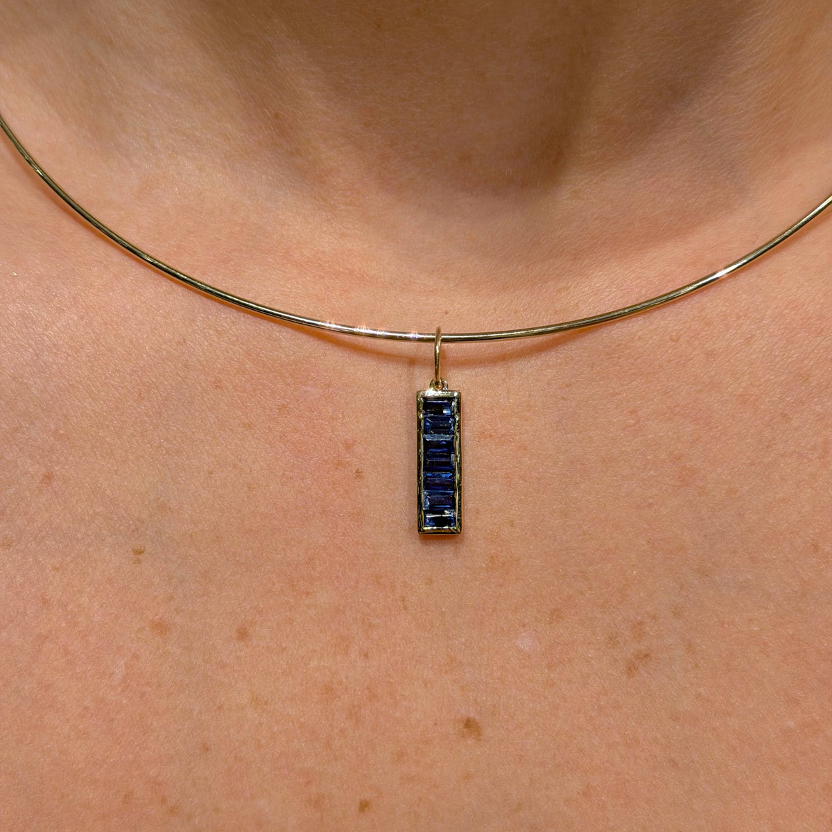 Kyanite Charm with 14K Yellow Gold