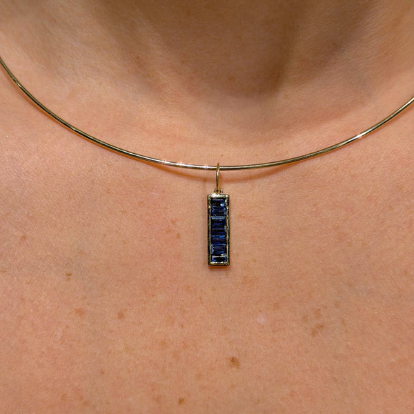 Kyanite Charm with 14K Yellow Gold