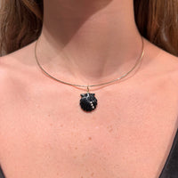 Onyx Shell with Diamonds on 14K Yellow Gold Charm