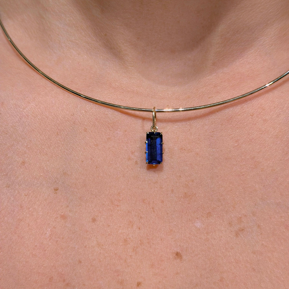 Sapphire with 14K Gold Charm