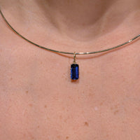 Sapphire with 14K Gold Charm