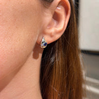Set Drop Blue Sapphire and Diamonds Necklace & Earrings