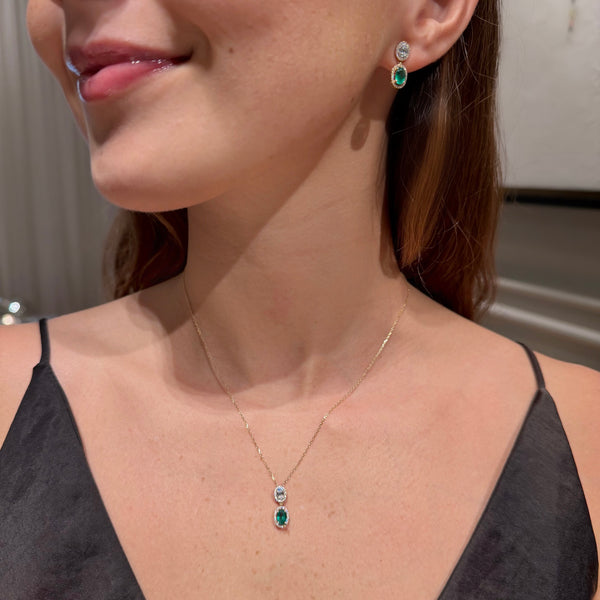 Set Emerald and Diamonds Necklace & Earrings