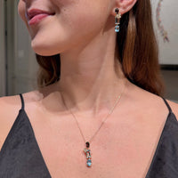 Jewelry set with necklace and earrings gemstones